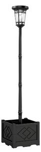Outsunny Lanterna Solare Lampada da Terra con Vaso 195cm Lanterna da Giardino da Esterno con 2 Livelli di Luminosità Controllo della Luce Interruttore IP44 | Aosom Italy
