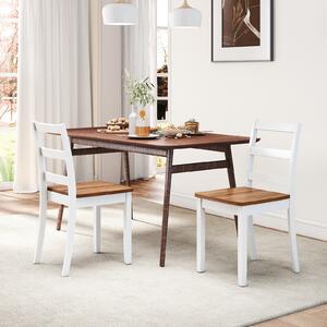 Costway Set di 2 sedie da pranzo in legno schienale alto curvo, Sedie rustiche da cucina stile fattoria per cucina e ristorante Marrone