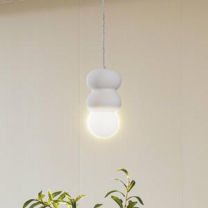 Lindby lampada a sospensione Nielson, Ø 12 cm, bianco, gesso