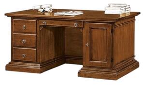 Scrivania classica 4 cassetti 1 porta legno tinta noce 170x80x78 (408)