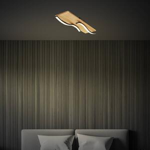 Briloner Plafoniera LED Vinka, 55x14 cm, a 2 luci, color legno