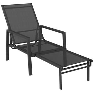 Outsunny Sdraio Reclinabile 5 Posizioni, Poggiapiedi Retrattile, Ideale Per Giardino | Aosom Italy