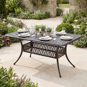 Costway Tavolo da giardino con foro ombrellone da 5,3 cm 151 x 91 x 73 cm, Tavolo da pranzo esterno per patio cortile e bordo piscina Rosso