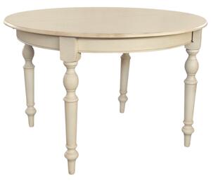 Tavolo rotondo allungabile legno shabby avorio anticato 100x100x80 120x120x80