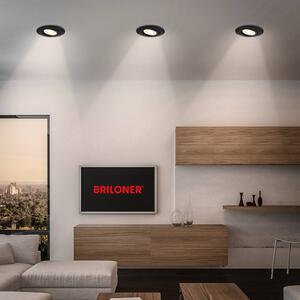 Briloner Luce da incasso Klira a LED, nera, orientabile, dimmerabile, 3 unità