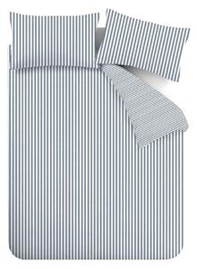 Biancheria da letto singola in flanella blu 135x200 cm Stripe - Catherine Lansfield