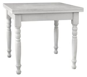 Tavolo quadrato allungabile legno bianco anticato gamba tornita 80x80 90x90 100x100