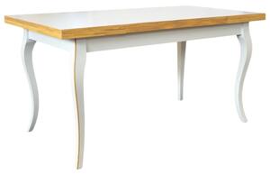 Tavolo shabby allungabile legno bianco filo ocra 100x70 120x80 140x80 160x85