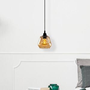 Opviq Lampada a sospensione Gold 030, vetro oro-trasparente Ø 15 cm a 1 luce