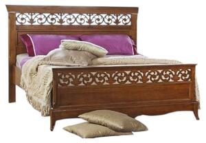 Letto matrimoniale classico traforato legno noce bassano 180x216x120