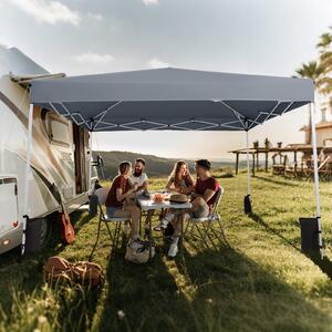 Costway Gazebo da esterno pieghevole regolabile in altezza, Gazebo pop up con 4 sacchi di sabbia e borsa da trasporto Grigio