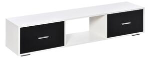 HOMCOM Mobile TV Moderno per Televisori fino a 60" con 2 Cassetti, 140x30x32cm, Bianco e Nero