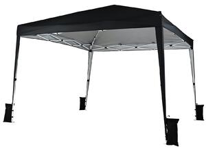 Costway Gazebo da giardino 3 x 3 m pieghevole portatile e altezza regolabile, Tendone parasole con telo impermeabile e resistente Nero