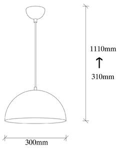 Opviq Lampada a sospensione Berceste 231-S, colore argento, metallo, Ø 30 cm