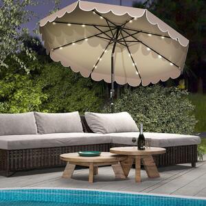 Costway Ombrellone da mercato pesante per giardino piscina terrazza spiaggia prato, Ombrellone da patio solare marrone
