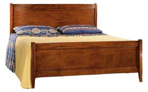 Letto matrimoniale classico legno arte povera tinta noce l 172 h 108 p 210