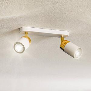 Luminex Spot soffitto Rondo bianco/oro, 2 luci