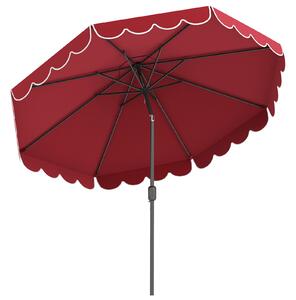 Costway Ombrellone da mercato esterno con manovella regolazione inclinazione, Ombrellone da patio 3 M per giardino piscina prato Rosso Bordeaux