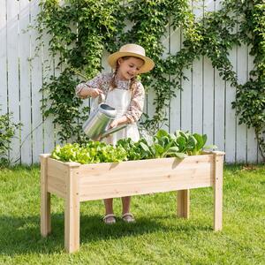 Costway Fioriera rialzata legno abete kit giardino verdure erbe fiori, Fioriera legno abete 120x43,5x51cm