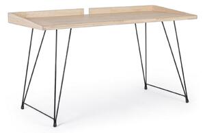 Scrivania contemporanea in legno e acciaio l.142 p.61 h.78