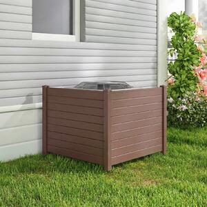 Costway Recinzione decorativa in plastica per giardino a forma di l, Recinzione esterna privacy con pali zincati senza scavo Marrone