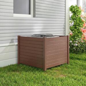 Costway Recinzione decorativa in plastica per giardino a forma di u, Recinzione esterna privacy con pali zincati senza scavo Marrone