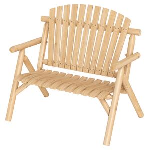 Costway Sedia da giardino 2 posti in legno con braccioli schienale alto e seduta a doghe portata 300 kg, Panca da giardino adirondack Naturale