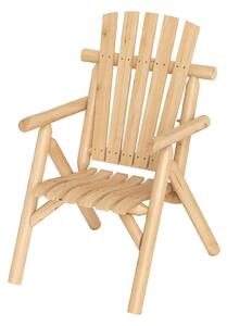 Costway Poltrona da esterno in legno con braccioli schienale alto e seduta a doghe portata 150 kg, Sedia da giardino singola Naturale