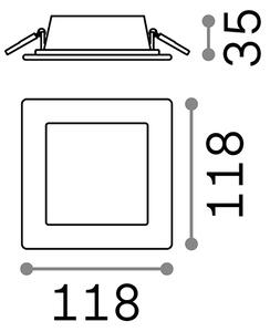 Faretto Da Incasso Quadrato Moderno Groove Alluminio Bianco Led 10W 3000K