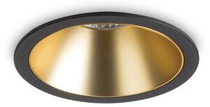 Proiettore Da Incasso Moderno Game Alluminio Nero E Oro Led 11W 3000K Luce Calda