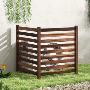 Costway Recinzione da giardino in legno massello montaggio flessibile e modulare, Recinto esterno a 2 pezzi divisorio di spazio Marrone