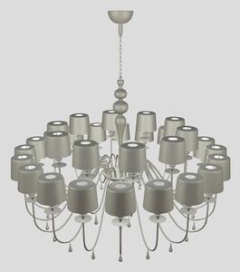 Lampadario Contemporaneo Eva In Plastica Grigio Scuro Alluminio 30 Luci