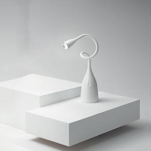 Lampada Da Tavolo Moderna Nekkar Silicone E Materie Plastiche Bianco Lucido Led