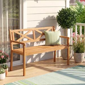 Costway Sedia da giardino singola con schienale alto e seduta a doghe, Poltrona da esterno in legno portata 150 kg