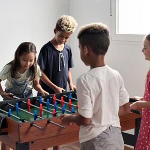Costway Set da tavolo da gioco combo 15-in-1, Kit di combinazione basket e calcetto con hockey biliardo ping pong bowling Naturale