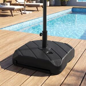 Costway Base ombrellone da giardino con 4 ruote e asta telescopica, Supporto pesante per pali ombrelloni 38-48 mm portata 90 kg