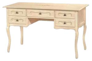Scrivania in legno avorio pennellato con decori l.130 p.60 h.79
