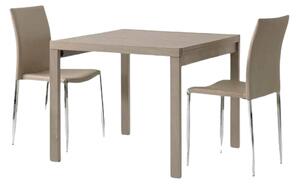 Tavolo allungabile tortora moderno 90x90x75h (664)