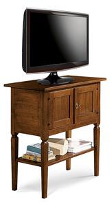 Porta tv arte povera in legno massello tinta noce l.75 p.45 h.85 (704)
