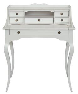 Scrivania classica 6 cassetti piano estraibile legno bianco 78x50x95
