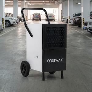 Costway Deumidificatore industriale 189 pinte con pompa integrata, Per spazi grandi fino a 70 m² portatile con ruote e maniglia