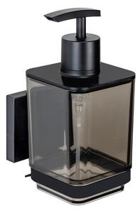 Dispenser di sapone in plastica autoportante nero 340 ml Quadro - Wenko