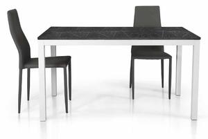 Tavolo a libro 90x90 piano nobilitato finitura marmo (aperto 180x90h.75)