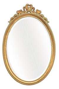 Specchiera in foglia oro ovale- misure: l.77 x h.66 x p.3