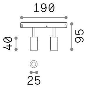 Proiettore Regolabile Ego Alluminio Bianco 2 Luci Led 5W 3000K Luce Calda 1-10V