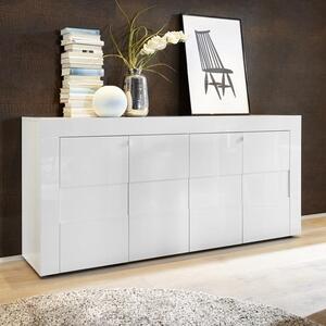 Madia moderna contenitore 4 ante bianco lucido 181x84x42