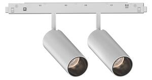 Proiettore Regolaile On-Off Ego Alluminio Bianco 2 Luci 24W 3000K Luce Calda