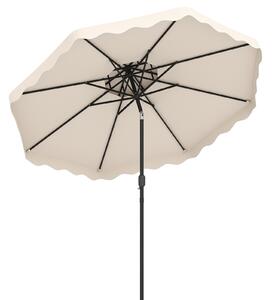 Costway Ombrellone da giardino con 8 costole palo in metallo, Ombrellone da esterno inclinabile 30° 3 x 2,6 m Beige