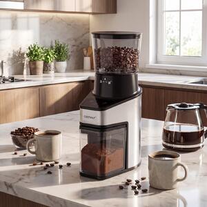 Costway Macina caffè elettrico con 60 livelli di macinatura, Macinacaffè antistatico con dispaly e timer 150 W
