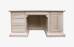 Scrivania in legno grezzo 4 cassetti 1 porta 170x80x78 (408)